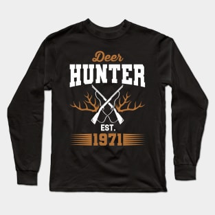 Gifts for 50 Year Old Deer Hunter 1971 Hunting 50th Birthday Gift Ideas Long Sleeve T-Shirt